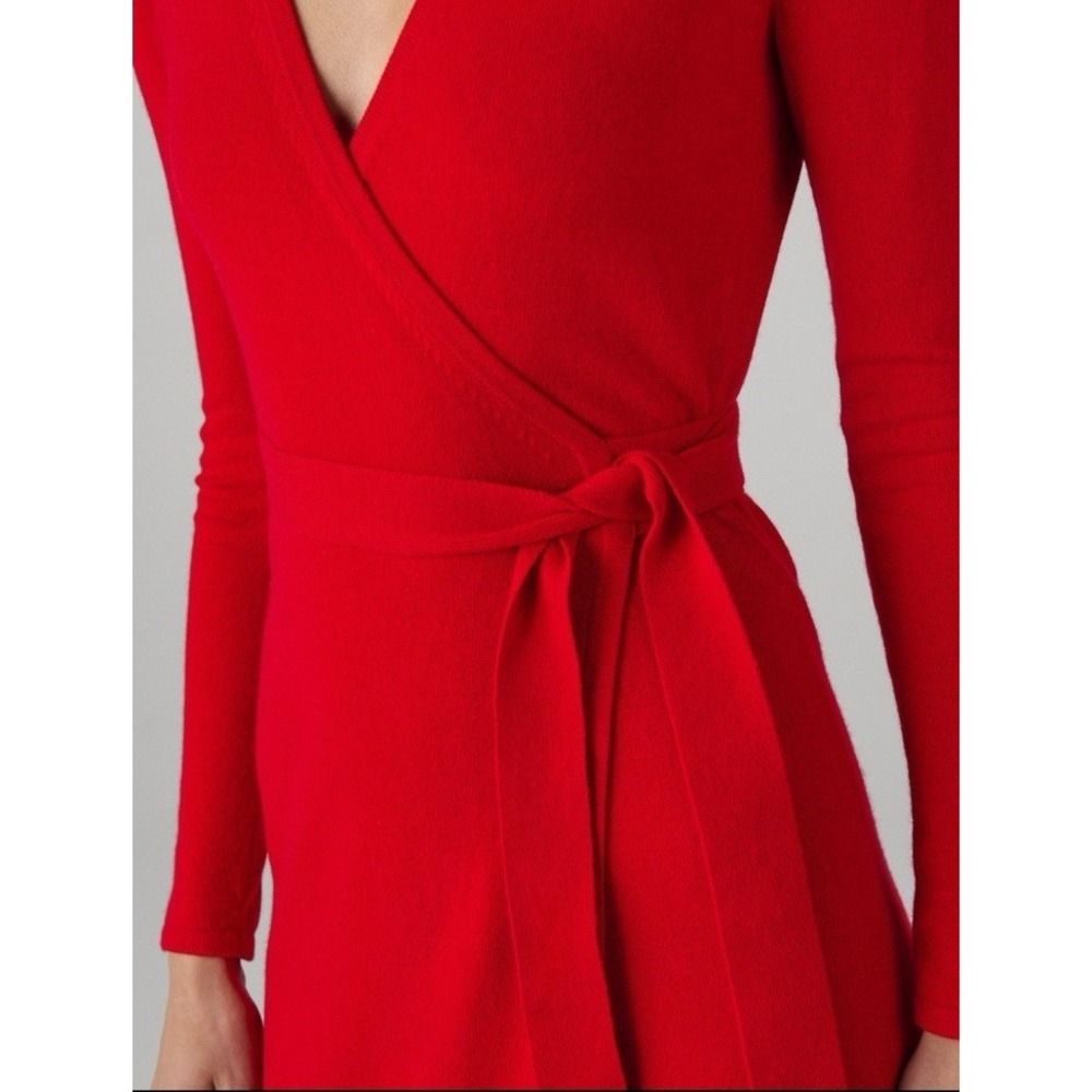 Diane von Furstenberg Merino Cashmere Long Sleeve Sweater Wrap Dress Luxury - Picture 3 of 7
